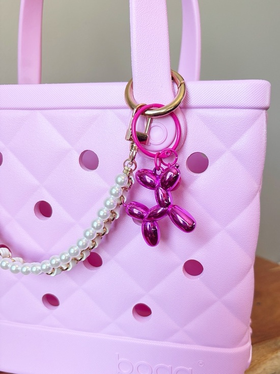 Handbags - ♥️💖 Metallic Hot Pink Balloon Animal & Bell Bag Charm Keychain Decor NWT